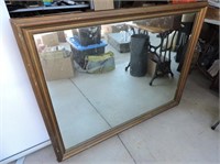 Large Hanging Mirror W/ Heavy Wood Frame