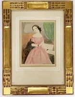 Marie Laurencin Color Litho in Art Deco Frame.