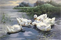 Andre Lange Painting of Ducks.