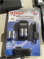 Tenergy 4 RCR123A Li-Ion Batteries + Charger