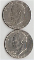 1976 & 1976-D Clad Eisenhower Dollars