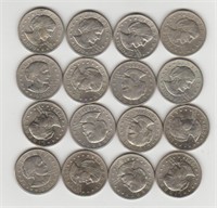 16 Clad Susan B. Anthony Dollar Coins
