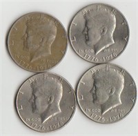 Four 1976 Clad Kennedy Half Dollars