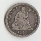 1842-O Silver Liberty Seated Quarter Dollar