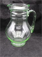 Hand Blown Light Green Art Glass Carafe/ Pitcher