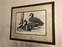Art La May Signed Lithograph of Nesting Geese