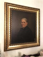 19th C. Oil on Canvas Portrait of Woman