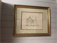 Pair of Vintage Shed Prints by Amos