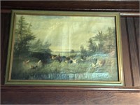19th C. Oil on Canvas Painting of Chickens