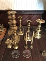 Vintage Collection of Brass Candlesticks