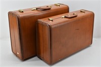 (2) Samsonite Vintage Brown Hard Suitcases/Luggage