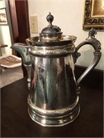 19th C. Holmes Plated Engraved Water Pitcher