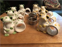 Whimsical Porcelain Napkin Ring Sets