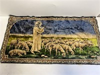 Jesus Shepherd Tapestry 18"X36? Sheep Lamb