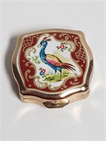 Vintage Peacock Stratton Pill Box