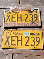(2) Matching1956 California Liscense Plates