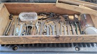 Wood Crate Filled With Antique/Vintage Tools