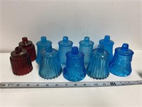 (10) Vintage Turquoise Blue Red Votive Candle