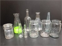 Old Glass Bottles And Canning Jars