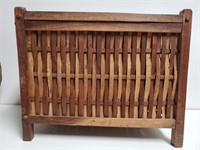 Wood Lidded Basket 16.25"×11.25"×13"