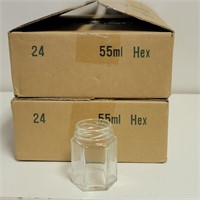 (48) New 55ml Hexagon Jars
