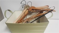 Storage Basket w/Wood Hangers