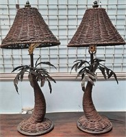 11 - MATCHING PALM TREE TABLE LAMPS 31"H