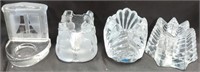 95 - LOT OF 4 CRYSTAL VOTIVE CANDLE HOLDERS