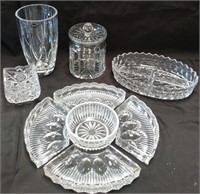 95 - CONDIMENT DISHES, COVERED JAR, VASE & MORE