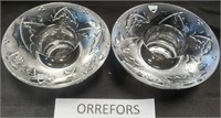 95 - PAIR OF ORREFORS HOLIDAY CANDLE HOLDERS (88)