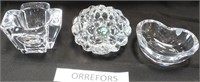 95 - LOT OF 3 ORREFORS VOTIVE CANDLE HOLDERS