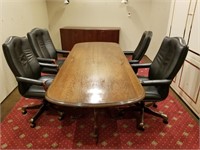 Pedestal Conference Table w/ 4 Chairs