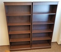 Pair of Five Shelf Bookcases