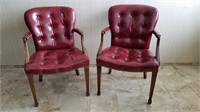 Tufted Leather Chairs by Hickory Chair Co.
