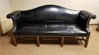 Black Studded Leather Couch