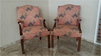 Pair of Lane Walnut Armchairs