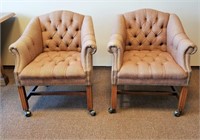 Pair of Printed Cloth Accent Chairs