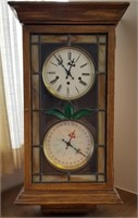 Stained Glass Pendulum Wall Clock