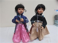 2 Pow Wow dolls by Ray Swanson, 15 " tall