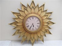 Metal Sunflower battery clock, 28" diameter