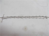 7" tripl strand CZ sterling bracelet,.925, 20 grs