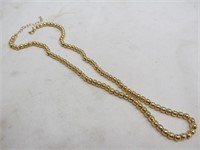 16" gold over sterling bead necklace,.925