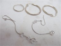 Sterling ring (size 6), 2 sets earrings, .925