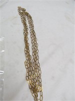 100" gold toned sterling body chain, Italy 925