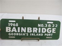 Tag, 1968, Bainbridge, GA's Inland Port