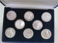 Silver dollars, 1986,'87,'88,'89,'90,'91,'92,'93