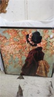 FRAMED PRINT ON CANVAS - GEISHA 37"T X 37"W