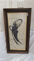 FRAMED BATIK - ORIENTAL FIGURE 38"T X 20"W