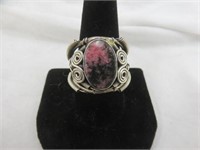 STERLING SILVER STONE RING SZ 9