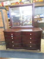 MODERN MAHOGANY EIGHT DRAWER DRESSER WITH